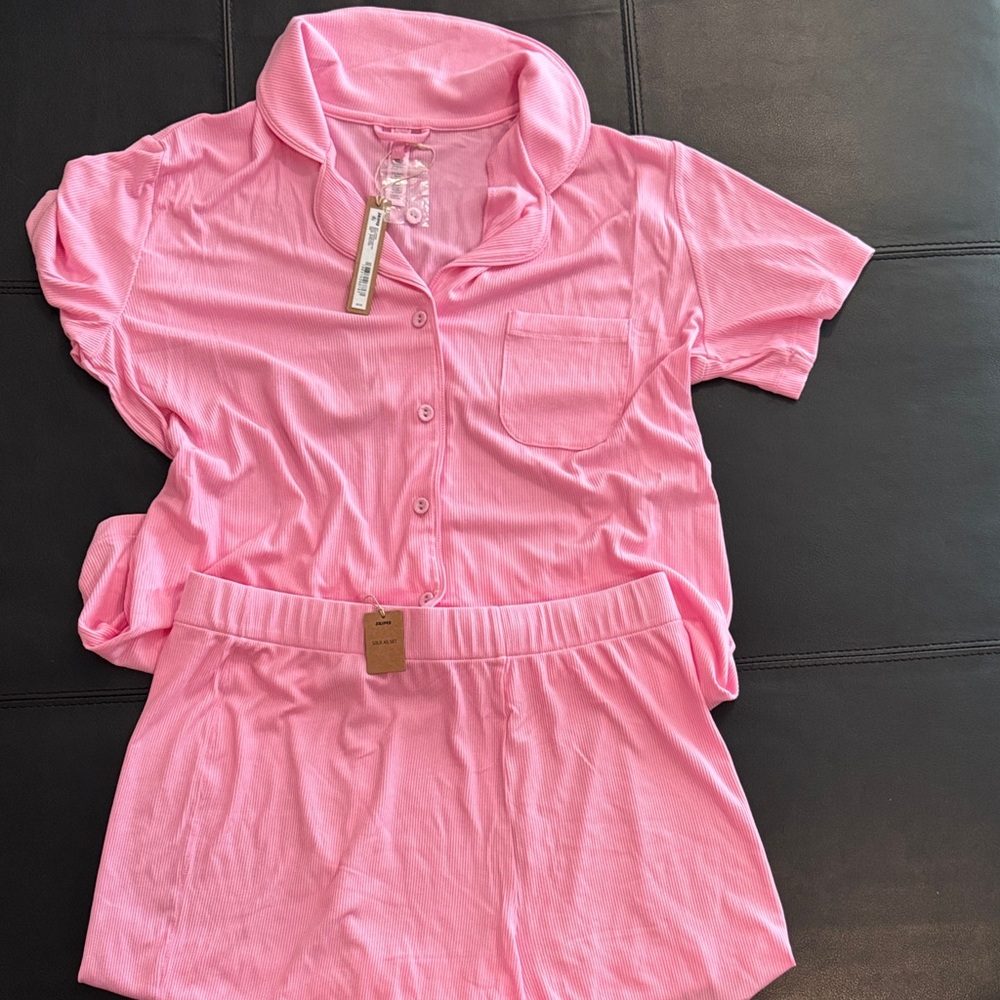 SKIMS Pink Pajama Set